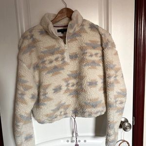 PacSun Beige Sherpa Sweatshirt